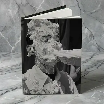 Man Covered In Cream Pie Black White