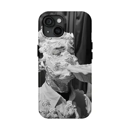 Man Covered In Cream Pie Black White
