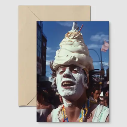 Ice Cream Head Man Street Parade Crowd