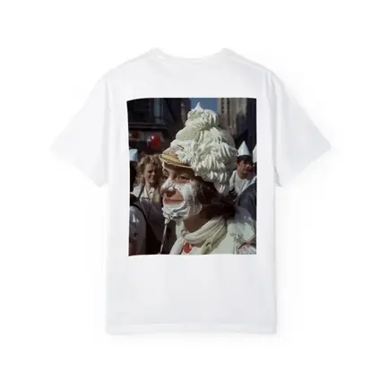 Woman Covered in Whipped Cream City Street