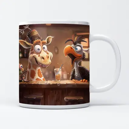 Goofy Giraffe and Bird at Bar