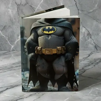 Chubby Batman Superhero Standing City Ruins