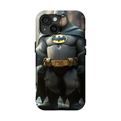 Chubby Batman Superhero Standing City Ruins