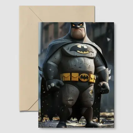 Chubby Batman Cartoon Character Urban Street