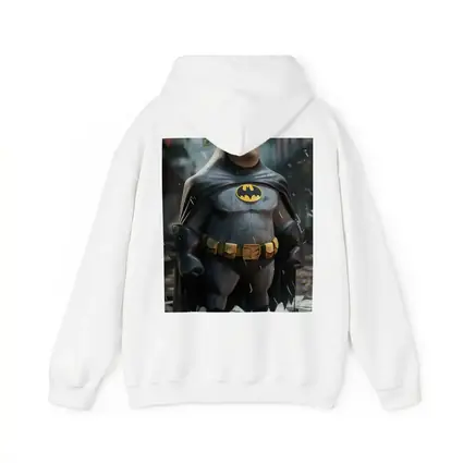 Chubby Batman Standing in Rainy City