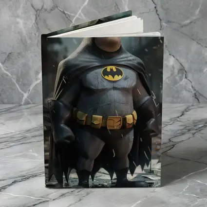 Chubby Batman Standing in Rainy City