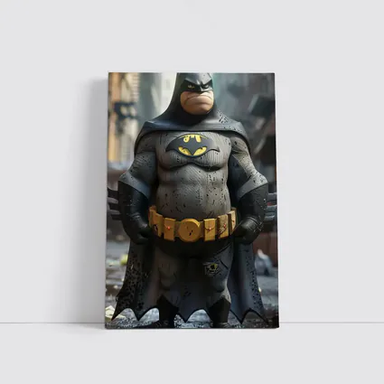Chubby Batman Cartoon Art Urban Background