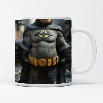 Chubby Batman Cartoon Art Urban Background
