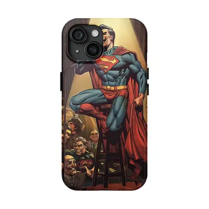 Superman Superhero Stand Up Comedy Stage Art