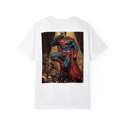 Superman Superhero Stand Up Comedy Stage Art