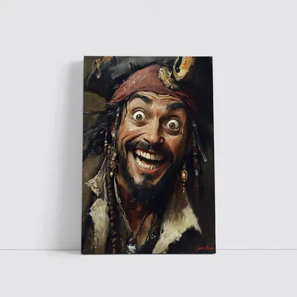 Crazy Pirate Portrait Oil Painting Art