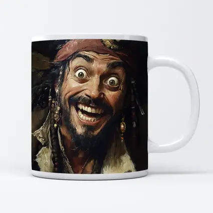 Crazy Pirate Portrait Oil Painting Art