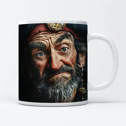Old Pirate Portrait Dark Oil Painting Art