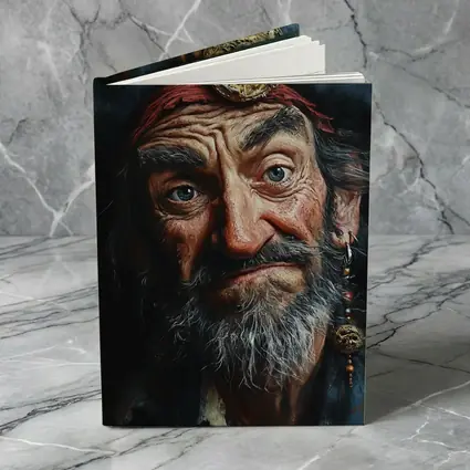 Old Pirate Portrait Dark Oil Painting Art