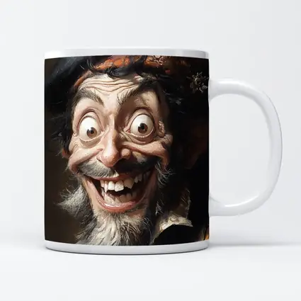 Expressive Old Man Caricature Portrait Painting