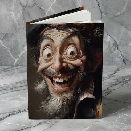 Expressive Old Man Caricature Portrait Painting