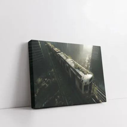 Abandoned Overgrown Train Ruined City Apocalypse