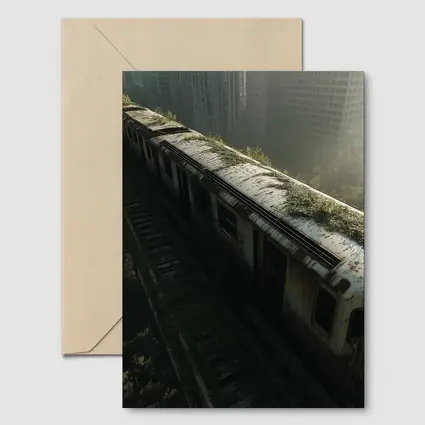 Abandoned Overgrown Train Ruined City Apocalypse