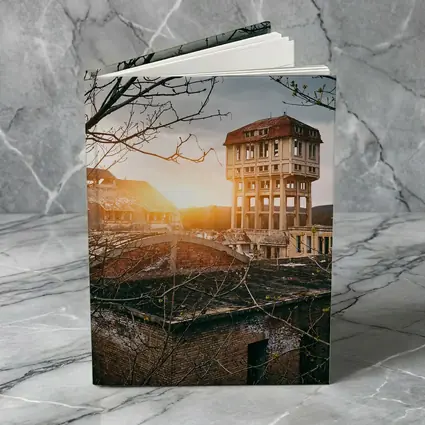 Abandoned Building Ruins At Golden Sunset