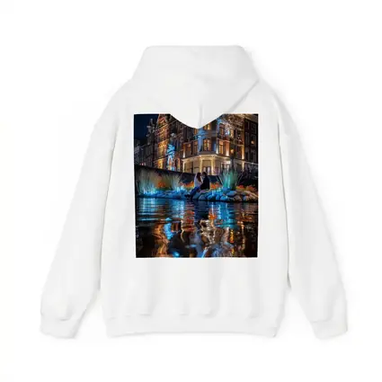 Couple by Amsterdam Canal at Night