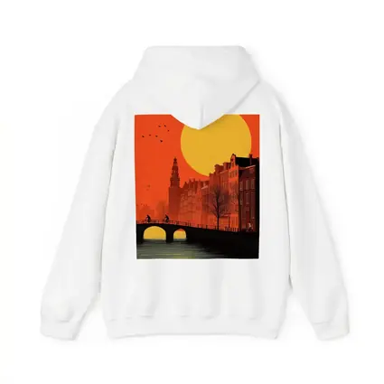 Amsterdam Canal Sunset Retro Minimal Art