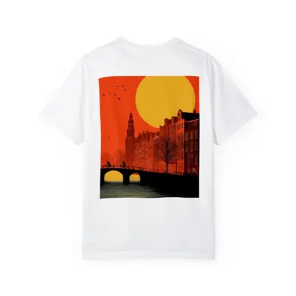 Amsterdam Canal Sunset Retro Minimal Art