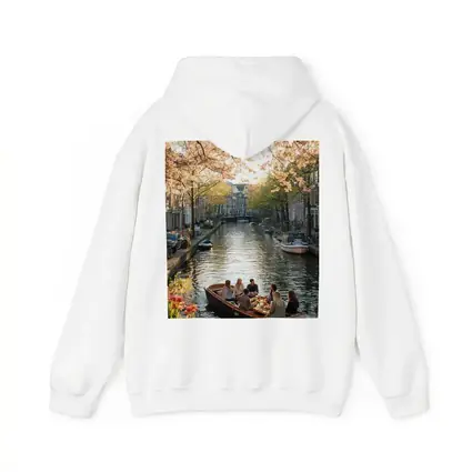 Amsterdam Canal Boat Spring Cherry Blossoms
