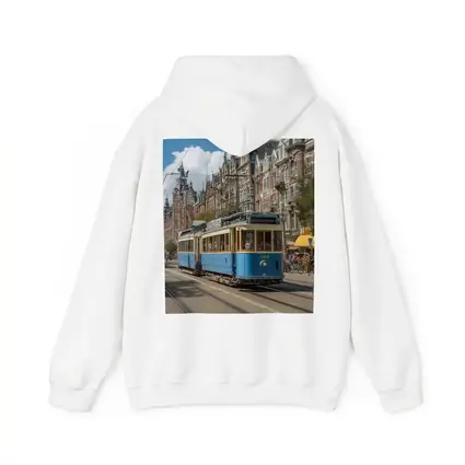 Blue Tram Amsterdam Street Classic Architecture