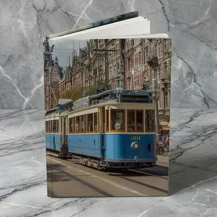 Blue Tram Amsterdam Street Classic Architecture