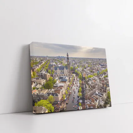 Amsterdam Canal Aerial View Westerkerk City