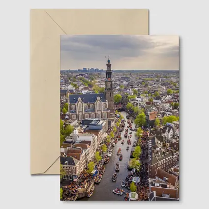 Amsterdam Canal Aerial View Westerkerk City