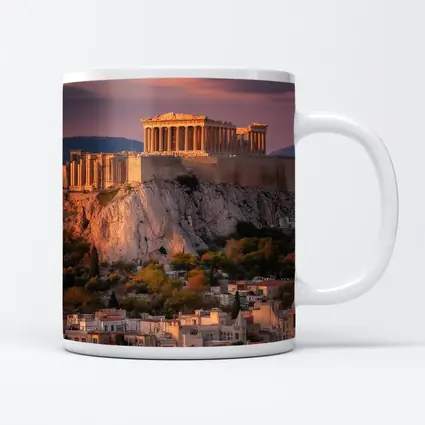 Acropolis Parthenon Athens City Sunset View