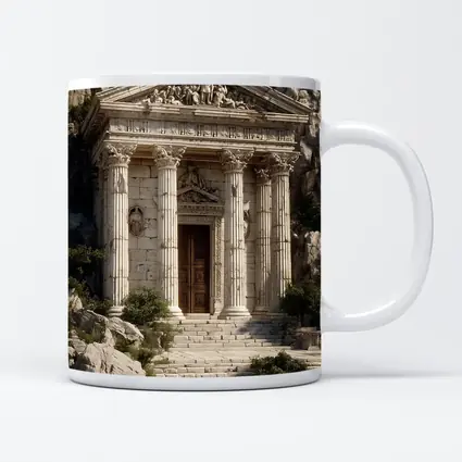 Ancient Greek Temple by Rocky Coastal Waters