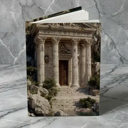 Ancient Greek Temple by Rocky Coastal Waters