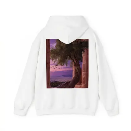 Ancient Greek Temple Olive Tree Purple Sky
