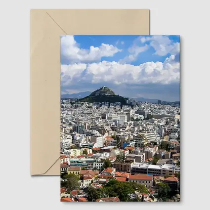 Athens Greece City Skyline Lycabettus Hill View