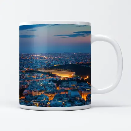 Athens Greece City Lights At Night
