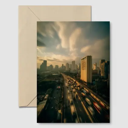 Bangkok Highway Skyline Rush Hour Aerial View