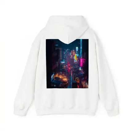 Neon Rainy City Street Night Scene