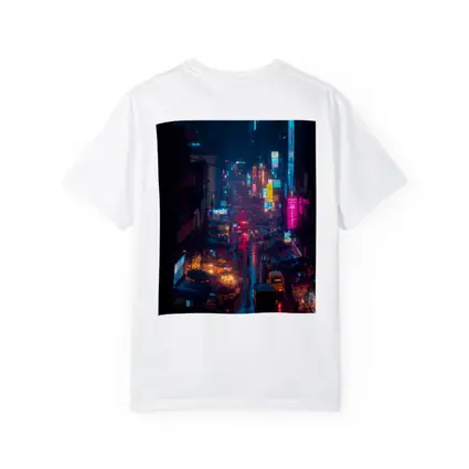 Neon Rainy City Street Night Scene