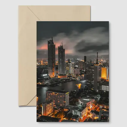 Bangkok Thailand City Skyline At Night