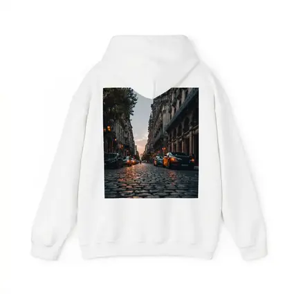 Paris Cobblestone Street At Dusk
