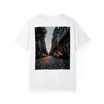 Paris Cobblestone Street At Dusk