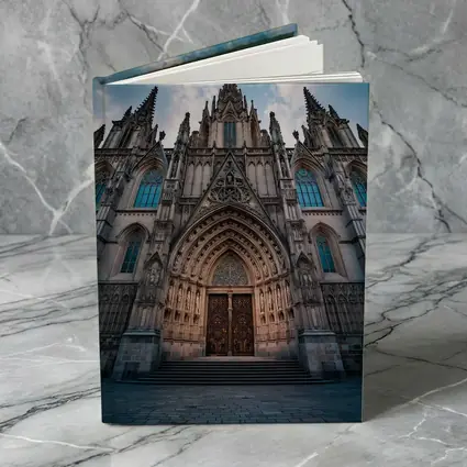 Barcelona Cathedral Gothic Facade Cloudy Sky