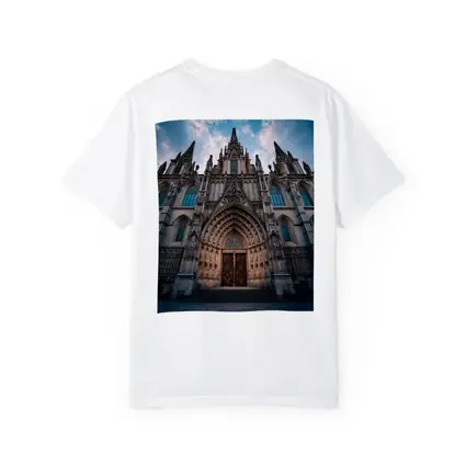 Barcelona Cathedral Gothic Facade Cloudy Sky