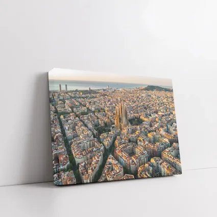 Barcelona Aerial View Sagrada Familia Cityscape