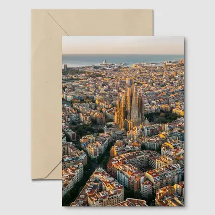Barcelona Aerial View Sagrada Familia Cityscape