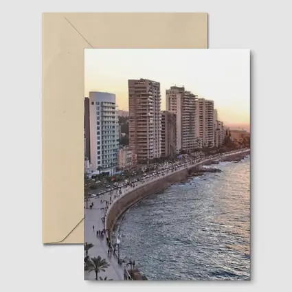 Beirut Corniche Waterfront Skyline Sunset View