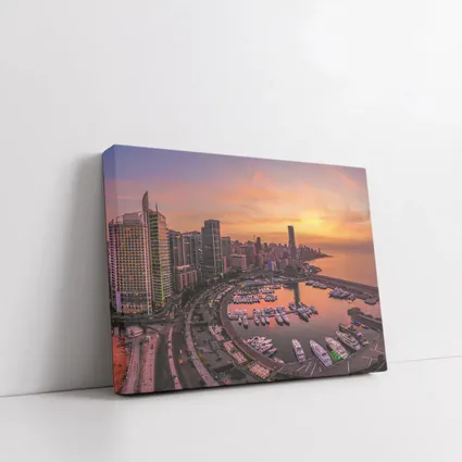 Beirut Lebanon Marina Skyline Sunset View