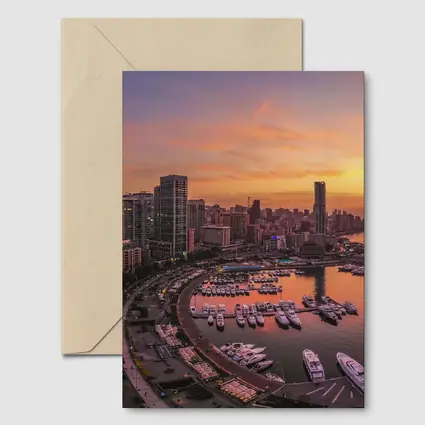Beirut Lebanon Marina Skyline Sunset View